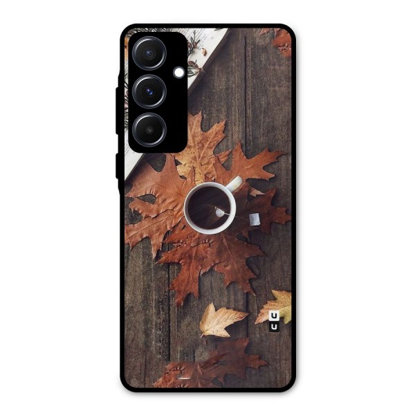 Fall Leaf Coffee Metal Back Case for Galaxy A55