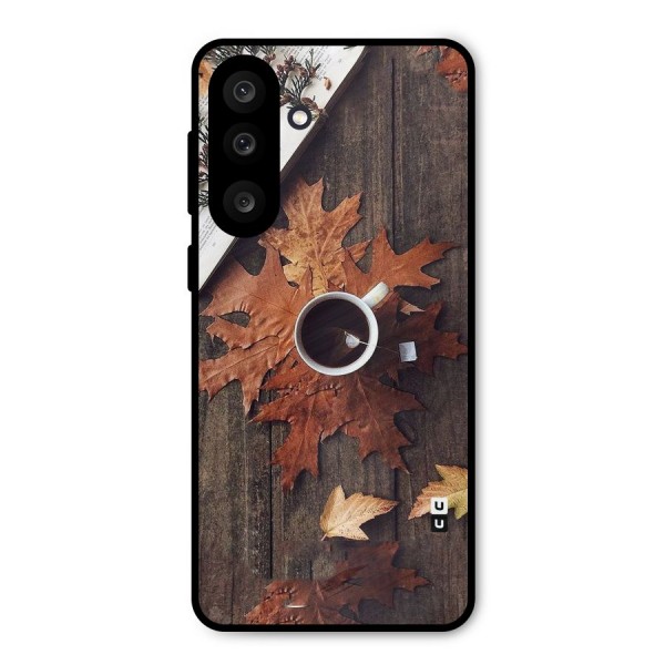 Fall Leaf Coffee Metal Back Case for Galaxy M56