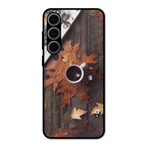 Fall Leaf Coffee Metal Back Case for Galaxy S24 FE