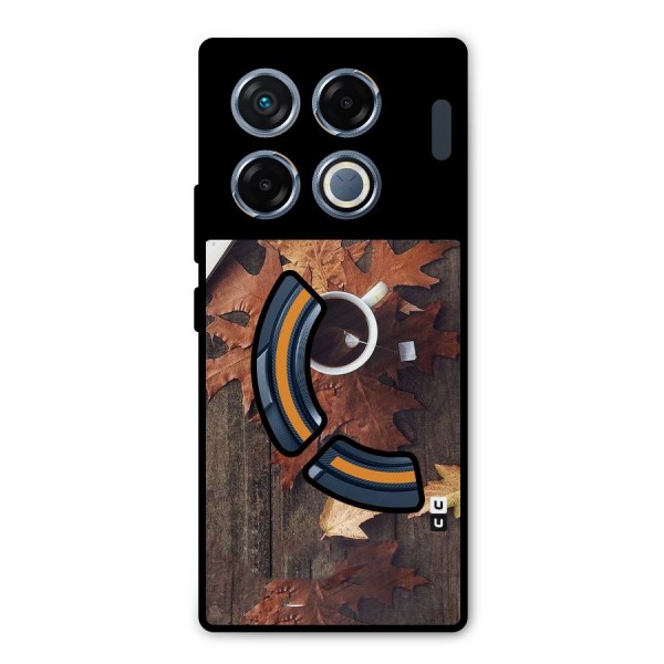 Fall Leaf Coffee Metal Back Case for Infinix GT 20 Pro