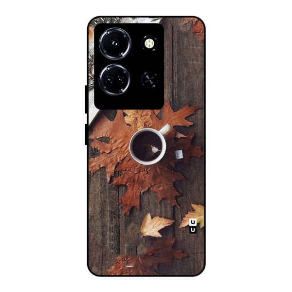 Fall Leaf Coffee Metal Back Case for Infinix Note 30 5G