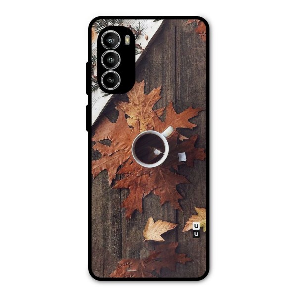 Fall Leaf Coffee Metal Back Case for Moto G52