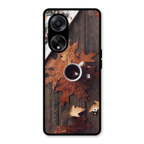 Fall Leaf Coffee Metal Back Case for Oppo F23