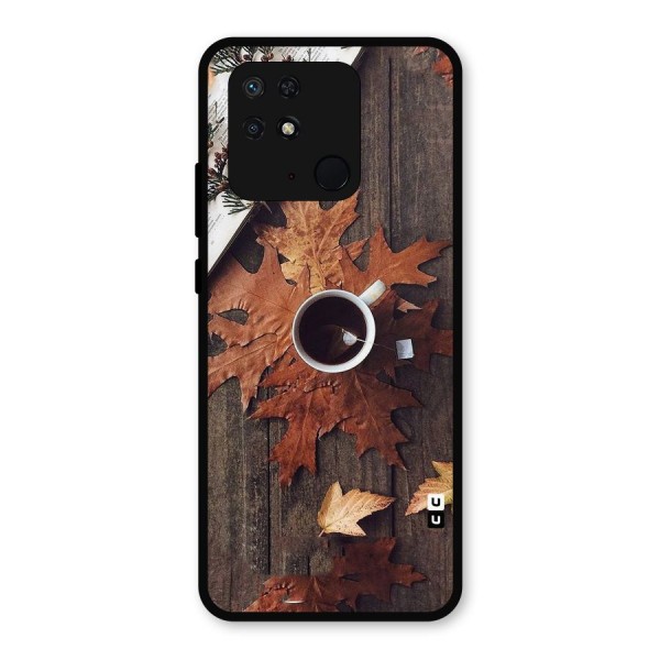 Fall Leaf Coffee Metal Back Case for Redmi 10 Power