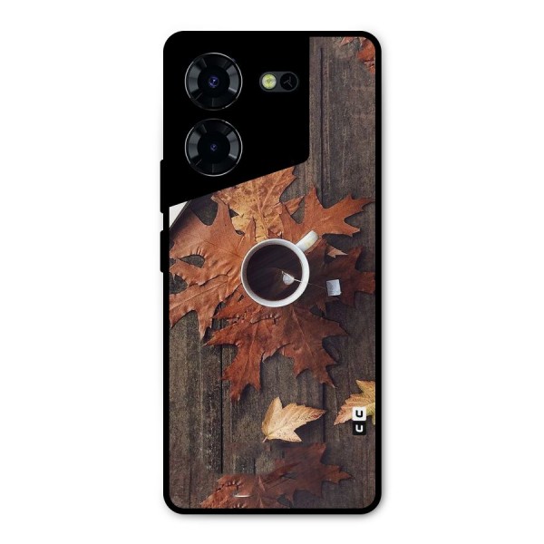 Fall Leaf Coffee Metal Back Case for Tecno Pova 5 Pro 5G