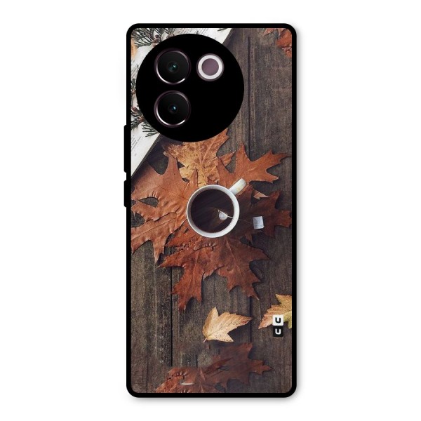 Fall Leaf Coffee Metal Back Case for Vivo V30e