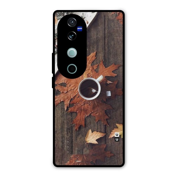 Fall Leaf Coffee Metal Back Case for Vivo V40