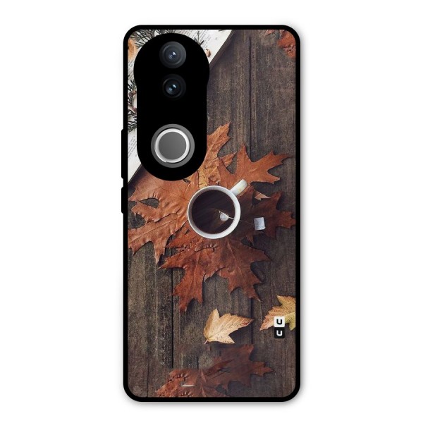 Fall Leaf Coffee Metal Back Case for Vivo V50e