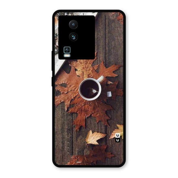 Fall Leaf Coffee Metal Back Case for iQOO Neo 7 Pro