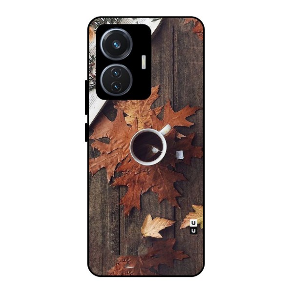 Fall Leaf Coffee Metal Back Case for iQOO Z6 44W