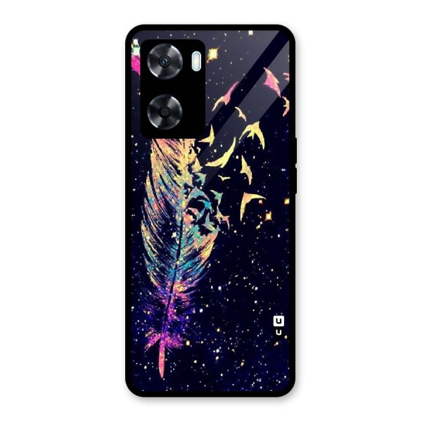 Feather Bird Fly Glass Back Case for Oppo A77s