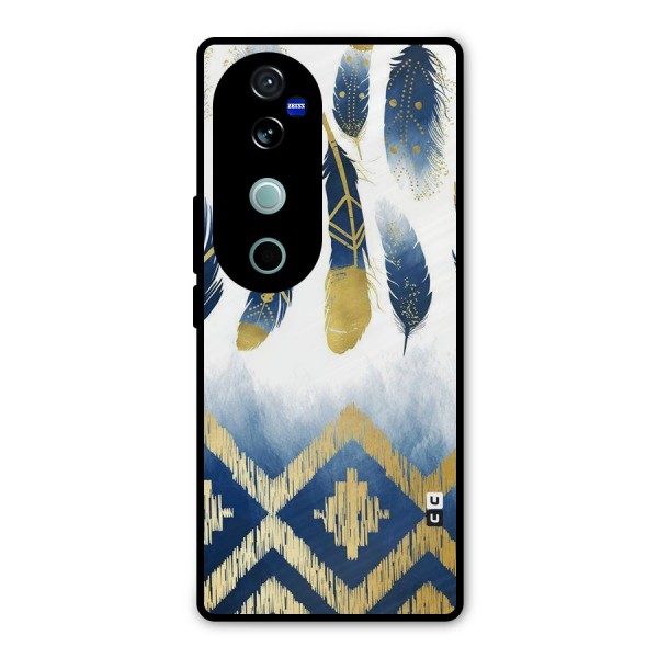 Feathers Beauty Metal Back Case for Vivo V40 Pro