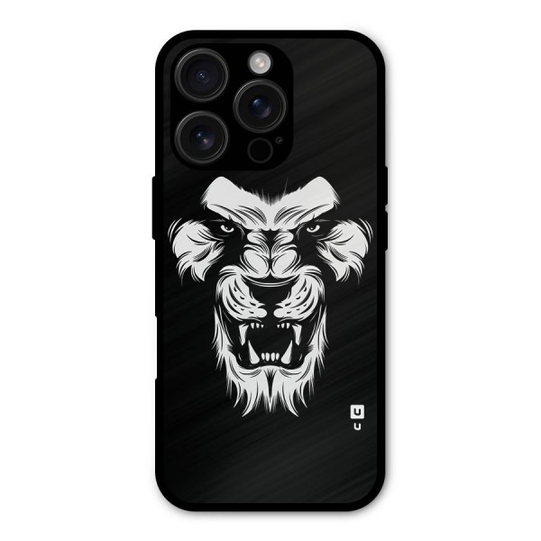 Fierce Lion Digital Art Metal Back Case for iPhone 16 Pro