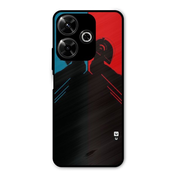 Fight Colours Metal Back Case for Poco M6 Plus