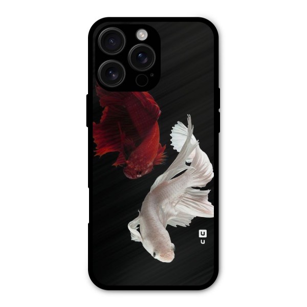 Fish Design Metal Back Case for iPhone 16 Pro Max