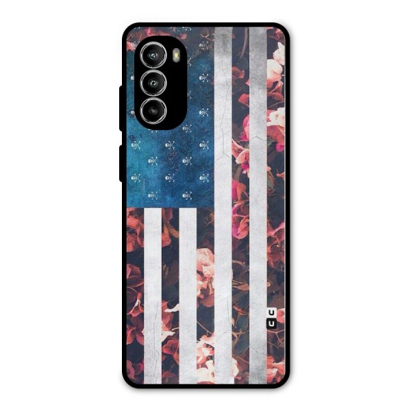 Flag Stripes Metal Back Case for Moto G52