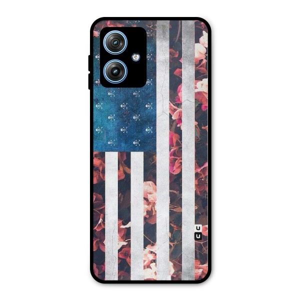 Flag Stripes Metal Back Case for Moto G54