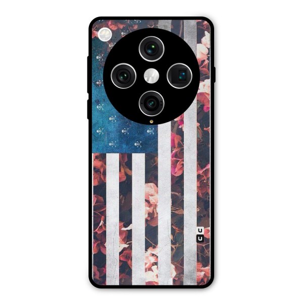 Flag Stripes Metal Back Case for Oppo Find X8 Pro