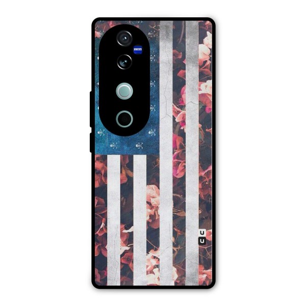 Flag Stripes Metal Back Case for Vivo V40 Pro