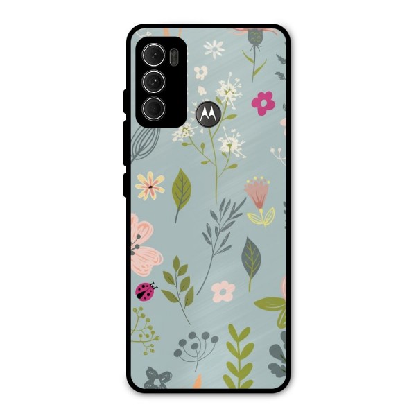 Flawless Flowers Metal Back Case for Moto G60
