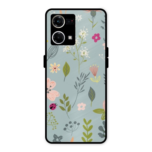 Flawless Flowers Metal Back Case for Oppo F21 Pro 4G