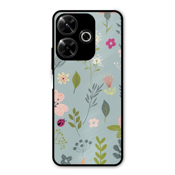 Flawless Flowers Metal Back Case for Poco M6 Plus