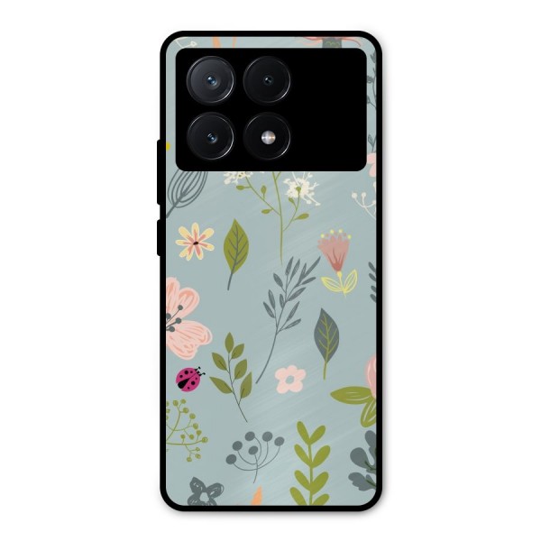 Flawless Flowers Metal Back Case for Poco X6 Pro