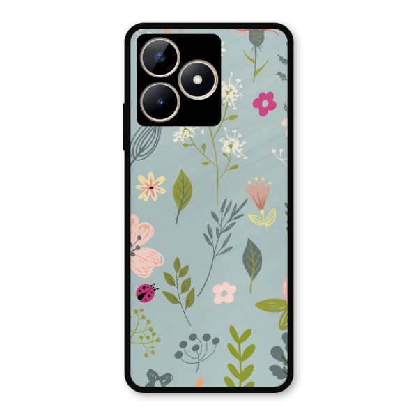 Flawless Flowers Metal Back Case for Realme Narzo N53
