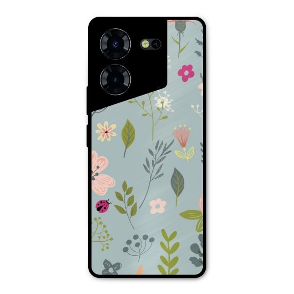 Flawless Flowers Metal Back Case for Tecno Pova 5 Pro 5G
