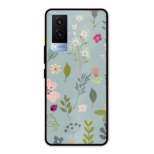 Flawless Flowers Metal Back Case for Vivo V21e 5G