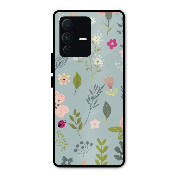 Flawless Flowers Metal Back Case for Vivo V23 Pro