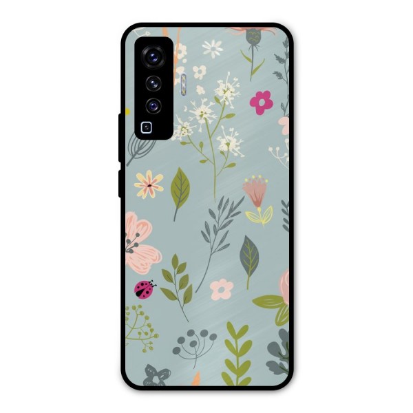 Flawless Flowers Metal Back Case for Vivo X50