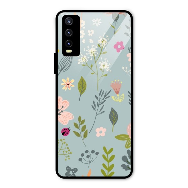 Flawless Flowers Metal Back Case for Vivo Y20i