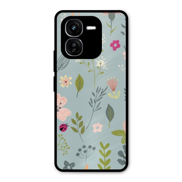 Flawless Flowers Metal Back Case for iQOO Z9x