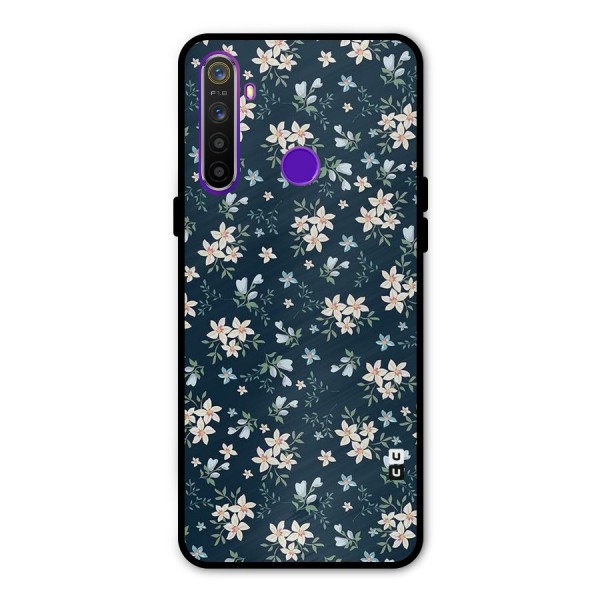 Floral Blue Bloom Glass Back Case for Realme 5s