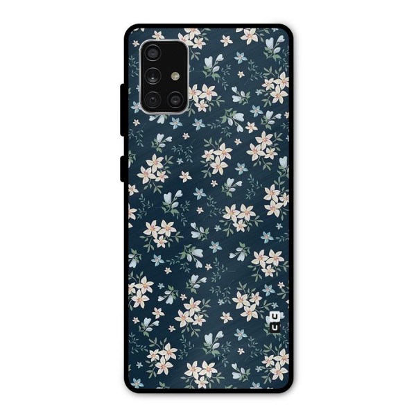Floral Blue Bloom Metal Back Case for Galaxy A71