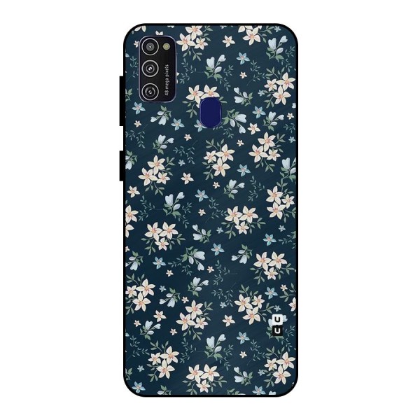 Floral Blue Bloom Metal Back Case for Galaxy M21
