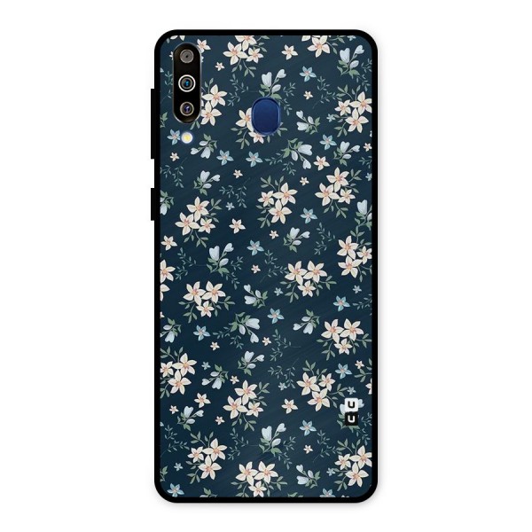 Floral Blue Bloom Metal Back Case for Galaxy M30