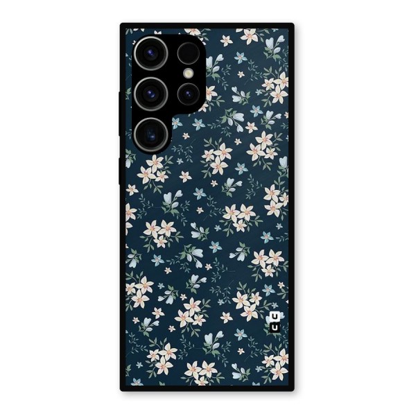 Floral Blue Bloom Metal Back Case for Galaxy S23 Ultra