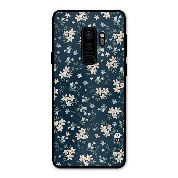 Floral Blue Bloom Metal Back Case for Galaxy S9 Plus