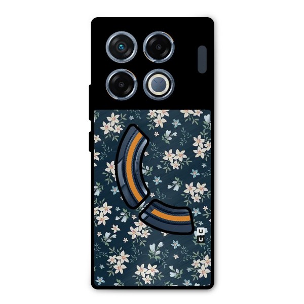 Floral Blue Bloom Metal Back Case for Infinix GT 20 Pro