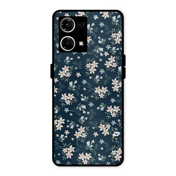 Floral Blue Bloom Metal Back Case for Oppo F21s Pro 4G