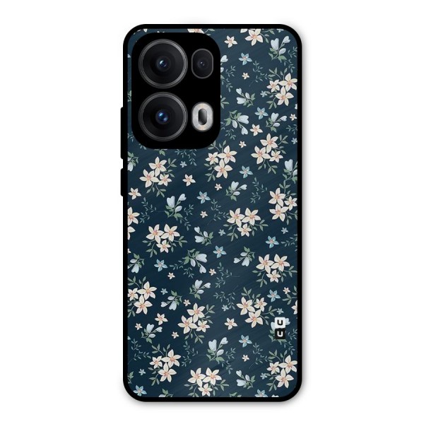 Floral Blue Bloom Metal Back Case for Oppo Reno13 Pro