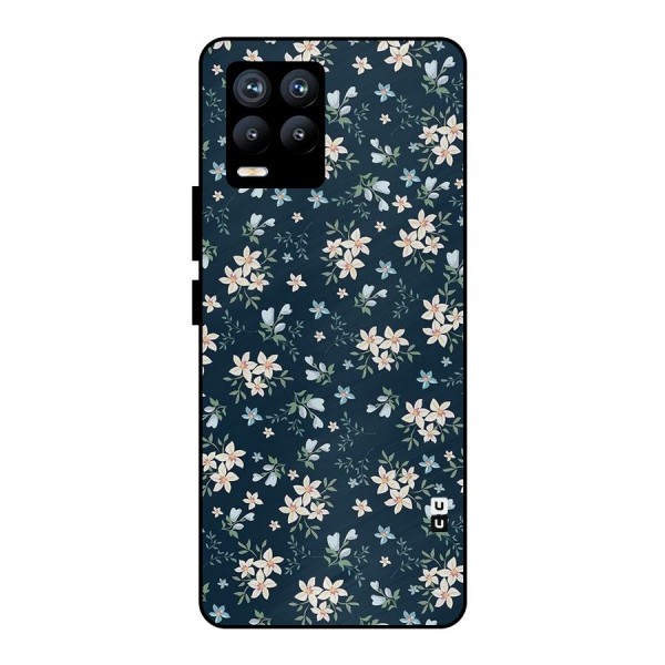 Floral Blue Bloom Metal Back Case for Realme 8