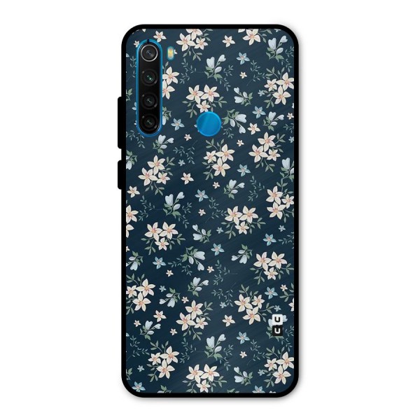 Floral Blue Bloom Metal Back Case for Redmi Note 8