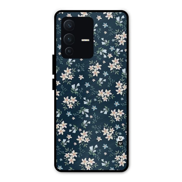 Floral Blue Bloom Metal Back Case for Vivo V23 Pro