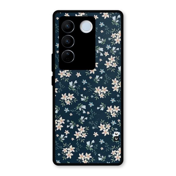 Floral Blue Bloom Metal Back Case for Vivo V27