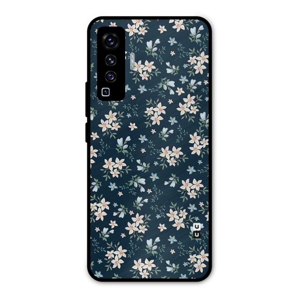 Floral Blue Bloom Metal Back Case for Vivo X50