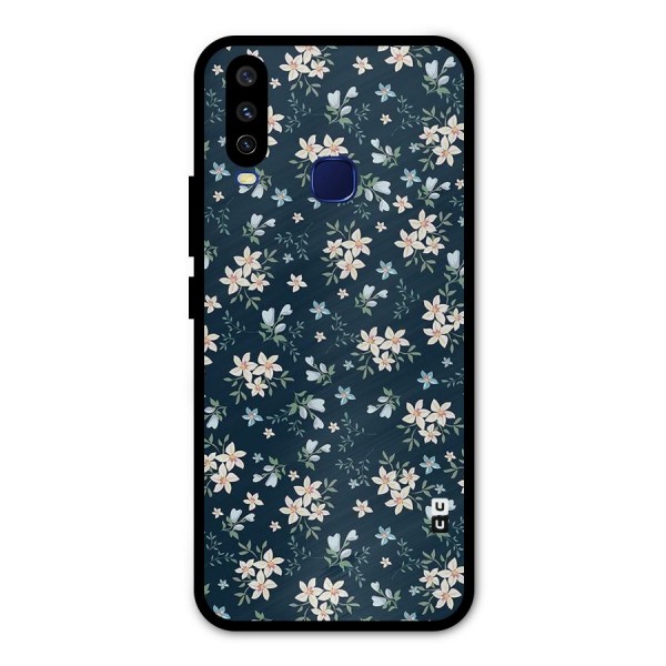 Floral Blue Bloom Metal Back Case for Vivo Y15