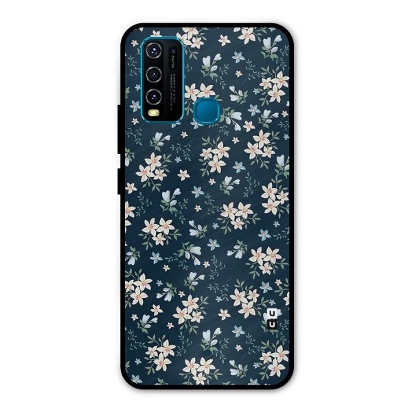 Floral Blue Bloom Metal Back Case for Vivo Y30